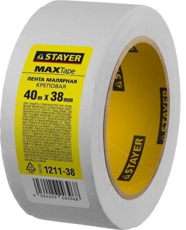 Малярный скотч, креповый, 38мм х 40м, STAYER по цене 233 руб. купить в Воронеже.