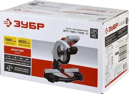ЗУБР ЗПТ-190-1100 Л пила торцовочная, d 190 x 20 мм, 900 Вт по цене 8 560 руб. купить в Воронеже.