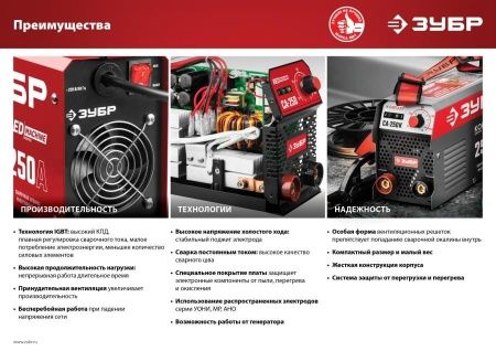 Сварочный аппарат инверторный, 220 А, ЗУБР, СА-220К по цене 8 530 руб. купить в Воронеже.