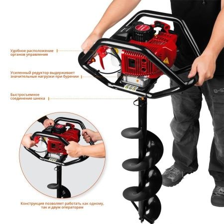 Мотобур (бензобур), d=60-250 мм, 52 см3, 2 оператора, ЗУБР по цене 19 410 руб. купить в Воронеже.