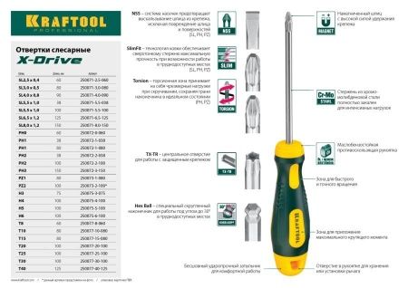 KRAFTOOL Х-Drive TX HOLE15x80 отвертка по цене 331 руб. купить в Воронеже.