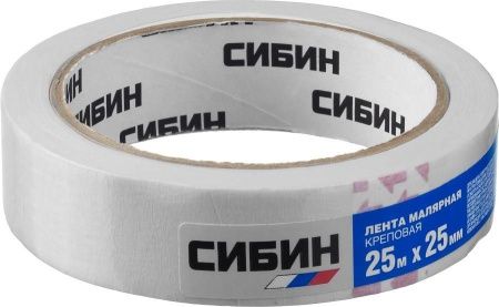 Малярный скотч, креповый, 25мм х 25м, CИБИН по цене 102 руб. купить в Воронеже.