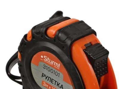 Рулетка 3x16мм, 3 кнопки стопа, двухсторонняя, магнит на зацепе, Sturm! по цене 191 руб. купить в Воронеже.