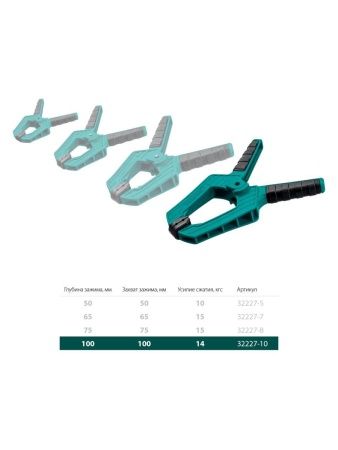 KRAFTOOL SC-10, 100 х 100 мм, пружинная струбцина (32227-10) по цене 480 руб. купить в Воронеже.