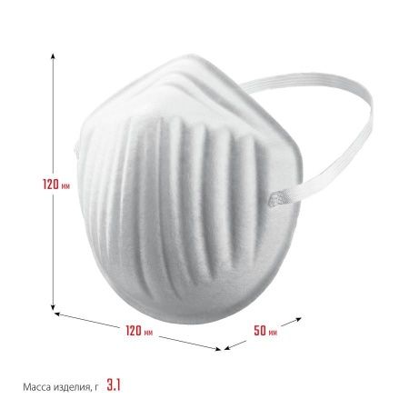 ЗУБР МТ-160 техническая маска однослойная, 5шт в упаковке по цене 97 руб. купить в Воронеже.