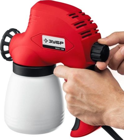 Краскопульт (краскораспылитель) электрический, ЗУБР ЗКПЭ-120, краскоперенос 300 мл/мин, вязкость краски 60 DIN, 0.8л, 120Вт по цене 3 110 руб. купить в Воронеже.