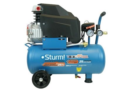 Компрессор воздушный масляный Sturm! AC93124P, 2кВт, 320л/мин, ресивер24л, прямой привод, Professional по цене 20 648.77 руб. купить в Воронеже.