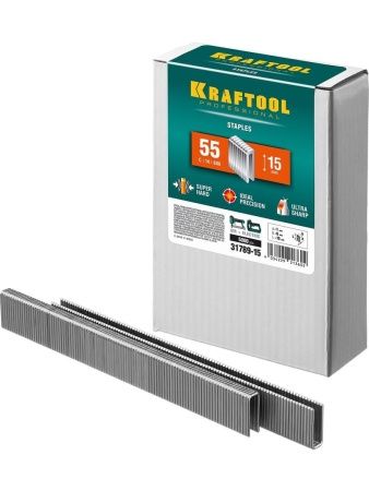 KRAFTOOL тип 18GA (55/90/C) 15 мм, 5000 шт, скобы для степлера (31789-15)