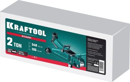 KRAFTOOL STARK, 2 т, 135 - 340 мм, для легковых а/м, подкатной домкрат (43453-2) по цене 4 220 руб. купить в Воронеже.