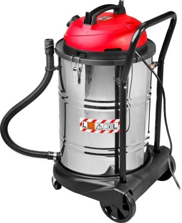 Пылесос строительный, ЗУБР ПУ-60-1400 М4, модель М4-60, 60 л, 1400 Вт, сухая и влажная уборка, корпус из нержав. стали, розетка до 2000 Вт по цене 11 630 руб. купить в Воронеже.