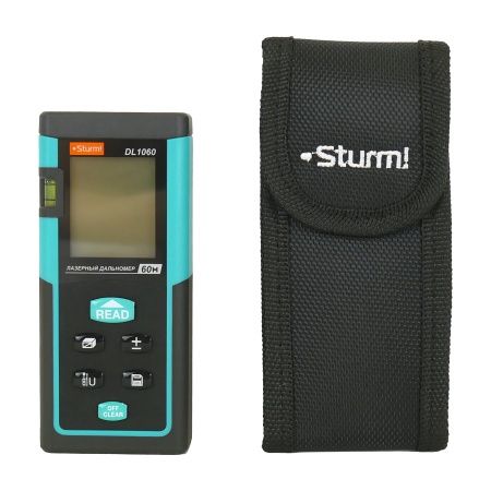 Дальномер лазерный, 0.05-60м, LCD дисплей, встроенный уровень, чехол, Sturm! по цене 4 140 руб. купить в Воронеже.