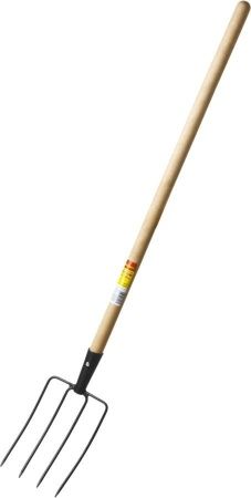 GRINDA 180х300х1330 мм, вилы навозные кованые, четырёхрогие, с деревянным черенком по цене 960 руб. купить в Воронеже.