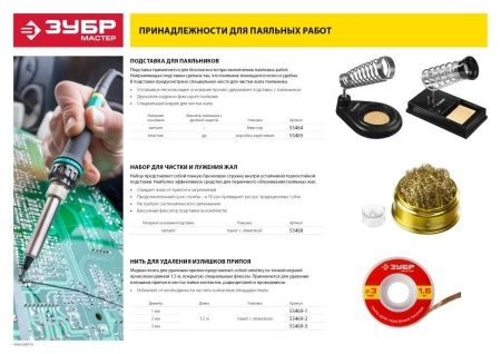 Нить ЗУБР ″Мастер″ для удаления излишков припоя, 3мм, 1.5м по цене 148 руб. купить в Воронеже.