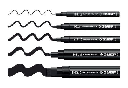 Экстра тонкий маркер-краска ЗУБР, 0.8 мм, черный, МК-80, серия Профессионал по цене 220 руб. купить в Воронеже.