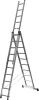 Трехсекционная лестница СИБИН, 10 ступеней, со стабилизатором, алюминиевая по цене 18 680 руб. купить в Воронеже.
