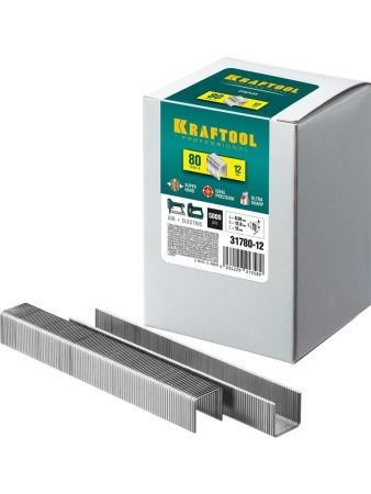 KRAFTOOL тип 21GA (80/Pr A/Senco AT) 12 мм, 5000 шт, скобы для степлера (31780-12)