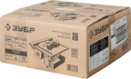 Электроплиткорез ЗУБР ″Мастер″, диск 180 мм, глубина реза 90°-34мм/45°-17мм, стол 330х360мм, 2950об/мин, 600Вт по цене 6 390 руб. купить в Воронеже.