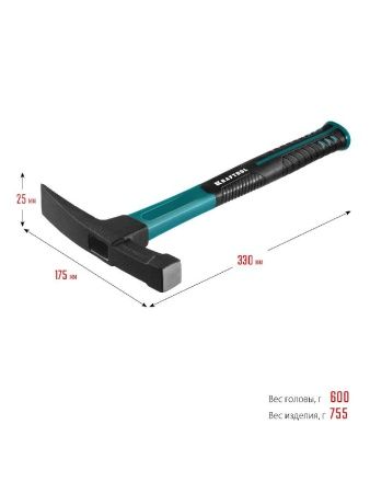 KRAFTOOL Fiberglass, 600 г, молоток каменщика (20192) по цене  купить в Воронеже.