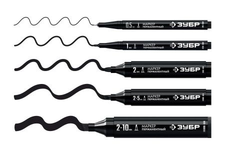 Перманентный маркер ЗУБР, 1 мм заостренный, черный, МП-100, серия Профессионал по цене 43 руб. купить в Воронеже.