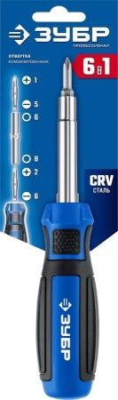 Комбинированная отвертка ЗУБР Профессионал 6-в-1 по цене 480 руб. купить в Воронеже.