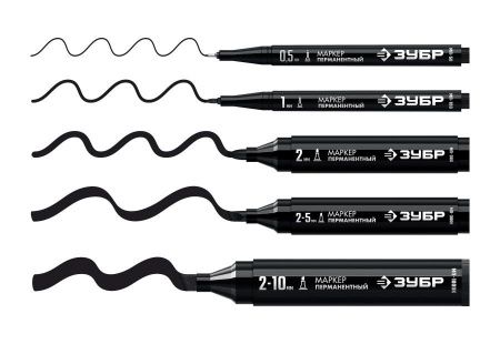 Перманентный маркер ЗУБР, 2 мм заостренный, черный, МП-100, серия Профессионал по цене 43 руб. купить в Воронеже.