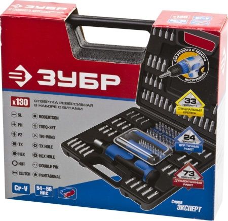 ЗУБР набор: отвертка реверсивная с насадками 129 шт по цене  купить в Воронеже.