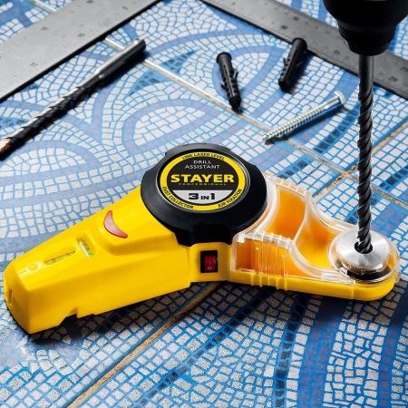 STAYER Drill Assistant уровень с приспособлением для сверления, 7м, точн. +/-1,5 мм/м по цене 1 770 руб. купить в Воронеже.