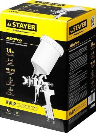 Краскопульт пневматический STAYER ″PROFESSIONAL″ AirPro G HVLP с верхним бачком, 1.4мм по цене 2 530 руб. купить в Воронеже. Краскопульт пневматический STAYER ″PROFESSIONAL″ AirPro G HVLP с верхним бачком, 1.4мм по цене 2 530 руб. купить в Воронеже.