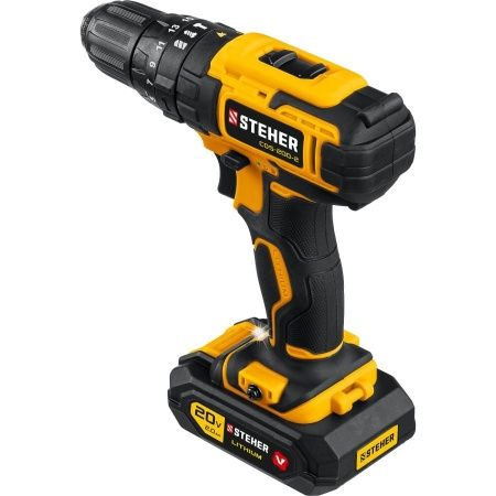 STEHER 20В, 2 АКБ (2Ач), в кейсе, ударная дрель-шуруповерт. CDS-200-2 по цене 6 830 руб. купить в Воронеже.