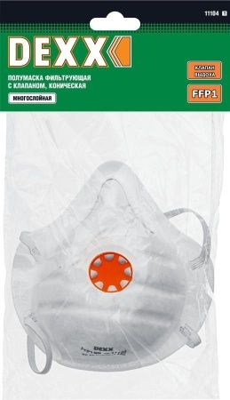 Коническая полумаска фильтрующая DEXX FFP1 с клапаном по цене 83 руб. купить в Воронеже.