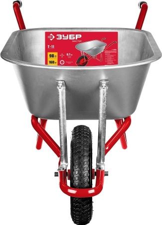 Садово-строительная одноколесная тачка ЗУБР Т-11 90 л 160 кг по цене 4 600 руб. купить в Воронеже.