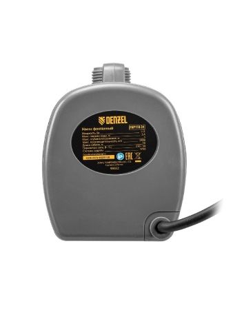 Насос фонтанный FNP110-34, 112 Вт, подъем 3,4 м, 3400 л/ч, колокольчик/каскад/гейзер Denzel по цене 5 040 руб. купить в Воронеже.