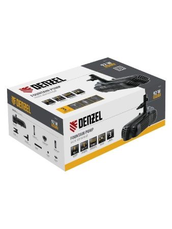 Насос фонтанный FNP90-39, 92 Вт, подъем 3,9 м, 3200 л/ч, колокольчик/каскад/гейзер Denzel по цене 6 750 руб. купить в Воронеже.