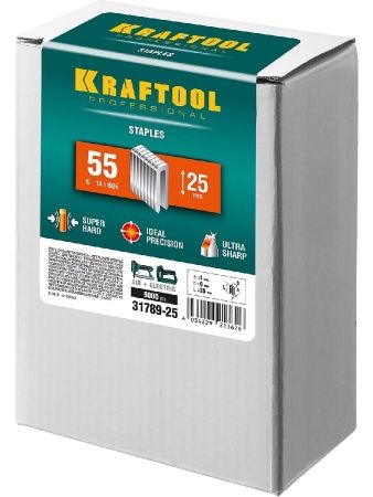 KRAFTOOL тип 18GA (55/90/C) 25 мм, 5000 шт, скобы для степлера (31789-25) по цене 2 120 руб. купить в Воронеже. KRAFTOOL тип 18GA (55/90/C) 25 мм, 5000 шт, скобы для степлера (31789-25) по цене 2 120 руб. купить в Воронеже.