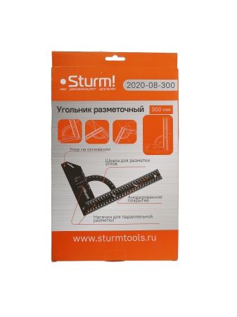 Угольник 200x300мм, разметочный, со стоппером, , Sturm! по цене 1 440 руб. купить в Воронеже.