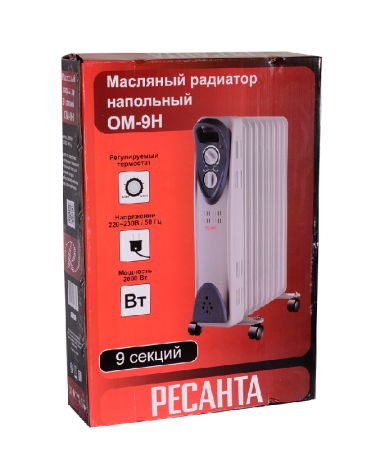Масляный радиатор РЕСАНТА ОМ-9Н по цене 4 090 руб. купить в Воронеже.