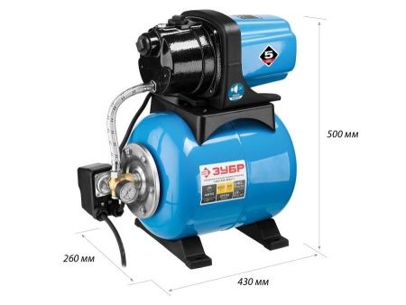 Станция насосная ЗУБР ″Мастер″ М3 автоматическая, 800 Вт, пропускная способность 55 л/мин, напор 40 м, бак 20 л, корпус из чугуна по цене 16 690 руб. купить в Воронеже.