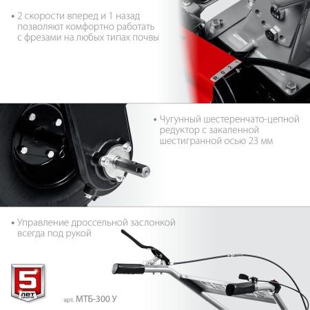 ЗУБР увеличенные колеса, 7 л.с., мотоблок (МТБ-300 У) по цене 46 300 руб. купить в Воронеже.