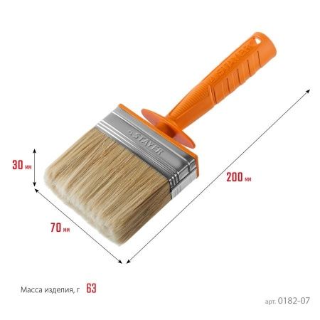 Макловица STAYER ″PROFESSIONAL″ UNIVERSAL, натуральная светлая щетина, пластмассовый корпус, 30х70мм по цене 200 руб. купить в Воронеже.