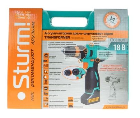 Аккумуляторный шуруповерт Sturm! CD3318LPT по цене 9 264.09 руб. купить в Воронеже.