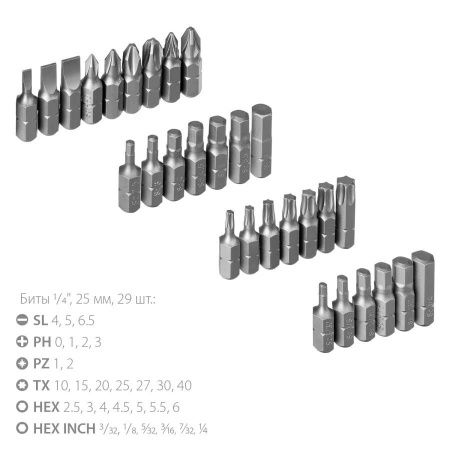 ЗУБР Компакт-Т29 набор: реверсивная отвертка с насадками 29 шт по цене 1 890 руб. купить в Воронеже.