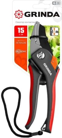 G-28 Секатор с двухкомпонентными рукоятками, контактный, 205 мм, GRINDA по цене 650 руб. купить в Воронеже.