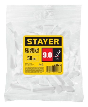 STAYER 9мм клинья для плитки, большие, 50шт по цене 53 руб. купить в Воронеже.