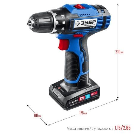 ЗУБР 12В, 2 АКБ (4Ач), в сумке, дрель-шуруповерт, Профессионал. DL-121-42 по цене 11 640 руб. купить в Воронеже. ЗУБР 12В, 2 АКБ (4Ач), в сумке, дрель-шуруповерт, Профессионал. DL-121-42 по цене 11 640 руб. купить в Воронеже.