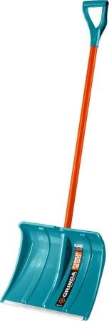 Снеговая лопата GRINDA PROLine FIBER-500 500 мм пластиковая с алюминиевой планкой, особопрочный легкий черенок из фибергласса, V-ручка