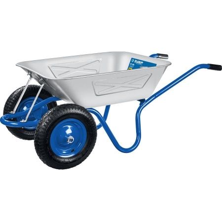Строительная двухколесная тачка ЗУБР ПТ-350 усиленная 130 л 280 кг цельная рама по цене 7 200 руб. купить в Воронеже.