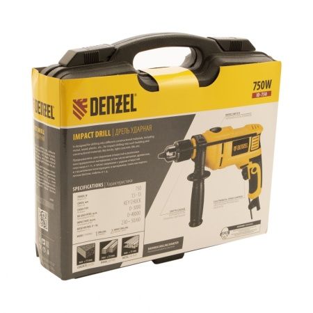 Дрель ударная ID-750, 750 Вт, 0-3000 об/мин, 48000 уд/мин Denzel по цене 4 740 руб. купить в Воронеже.