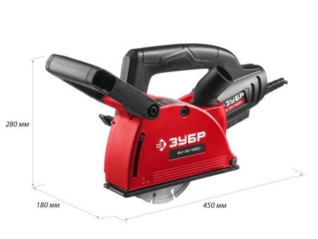 Штроборез (бороздодел), ЗУБР ЗШ-30-1200 Т, макс. глубина паза 30 мм, 125 мм, пылезащита, подключение пылесоса, защита от перегрузки, 1200 Вт по цене 8 880 руб. купить в Воронеже.