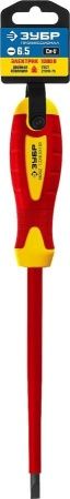 Отвертка диэлектрическая до 1000В, ЗУБР ″Профессионал″ ″ПРОФИ ЭЛЕКТРИК″ 25261-6.5-150, Cr-V, трехкомпонент рукоятка, SL 6 x 150 мм по цене 287 руб. купить в Воронеже.