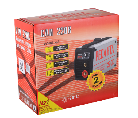 Сварочный аппарат инверторный Ресанта САИ 220К (компакт) по цене 7 193 руб. купить в Воронеже.